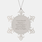 Sheriff Deputy Snowflake Ornament Christmas Gift for Coworkers Idea - Image 1