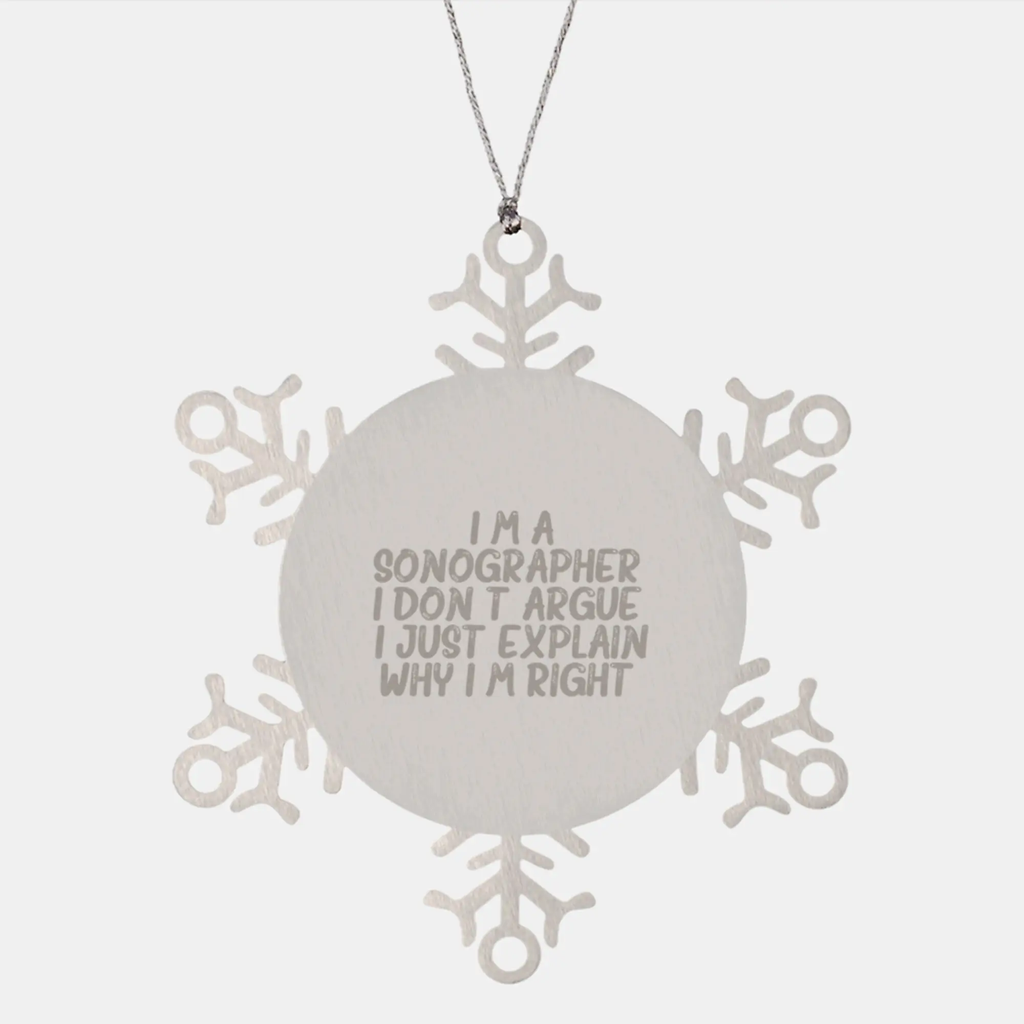 Sonographer Keepsake Snowflake Ornament for Him Christmas Gift - Image 1