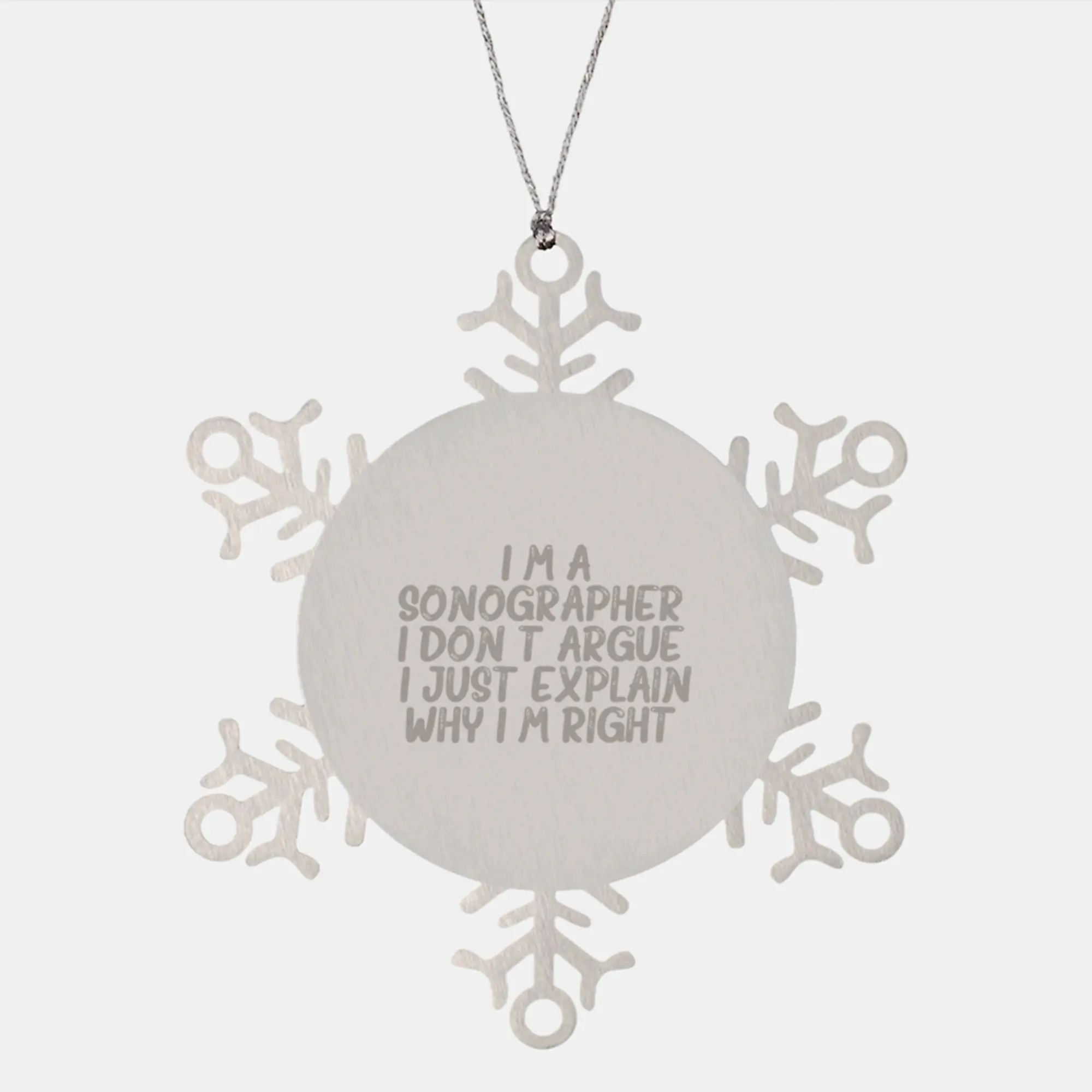 Sonographer Keepsake Snowflake Ornament for Him Christmas Gift - Image 1