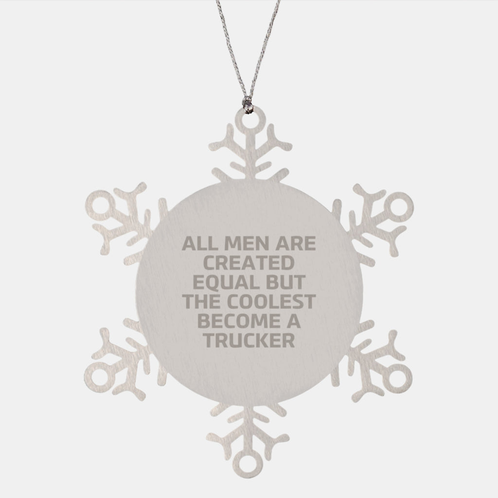 Christmas Gift Trucker Keepsake Ornament - Cool Present for Him - Image 1