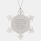 Funny Chiropractor Gifts from Friends to Chiropractor, Snowflake Ornament for Christmas Unique Gifts to Chiropractors - Image 1