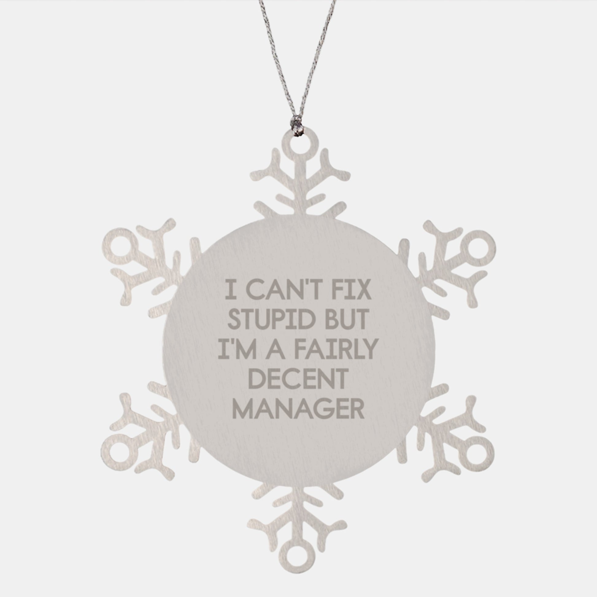 Funny Christmas Unique Gifts for Manager Snowflake Ornament, Manager Office Decor, Manager Decorations, Gifts from Men to Women for Manager's Desk - Image 1