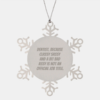 Funny Dentist Gifts from Men for Dentist Snowflake Ornament Stainless Steel Christmas Unique - Image 1
