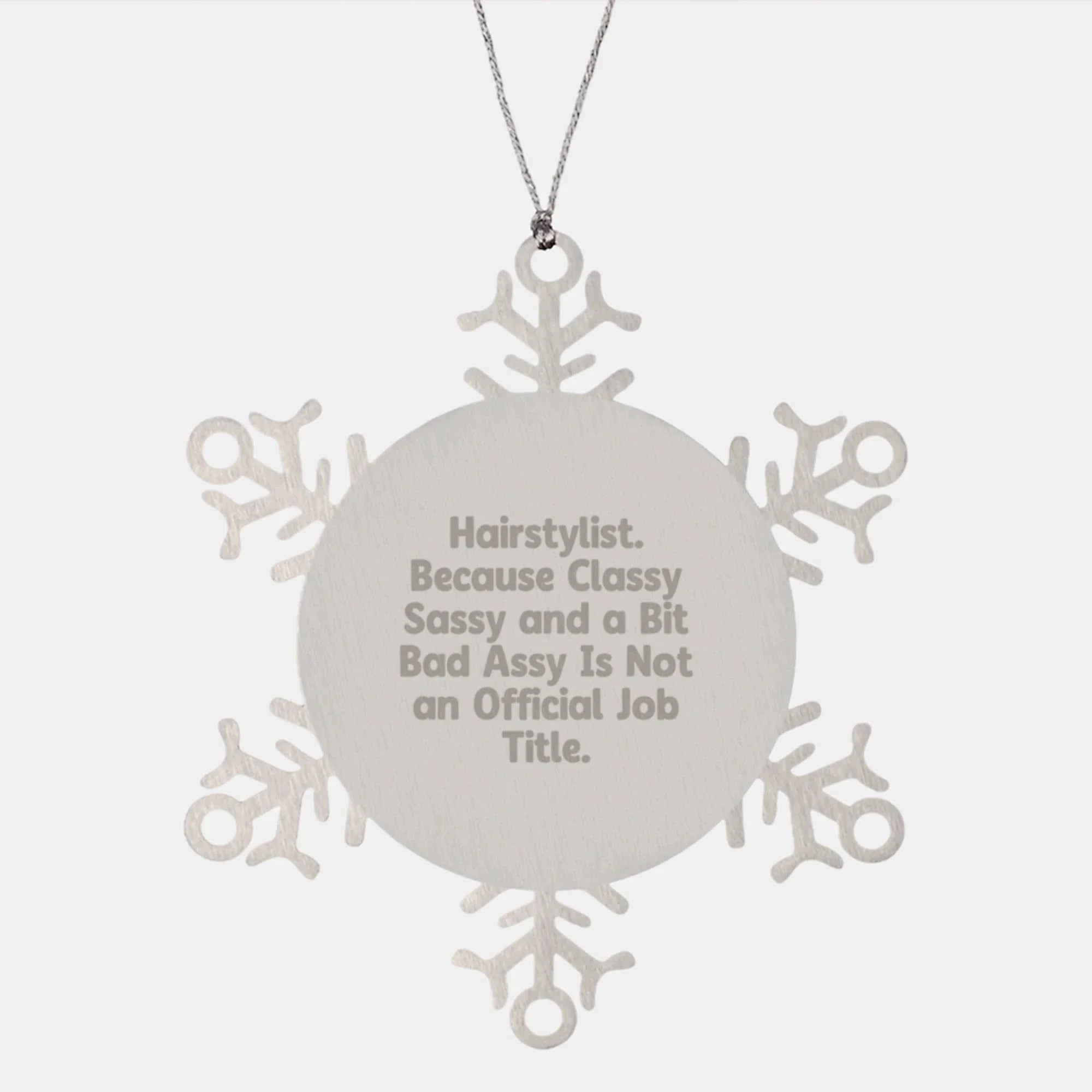 Funny Hairstylist Gifts from Men for Hairstylist - Christmas Unique Snowflake Ornament