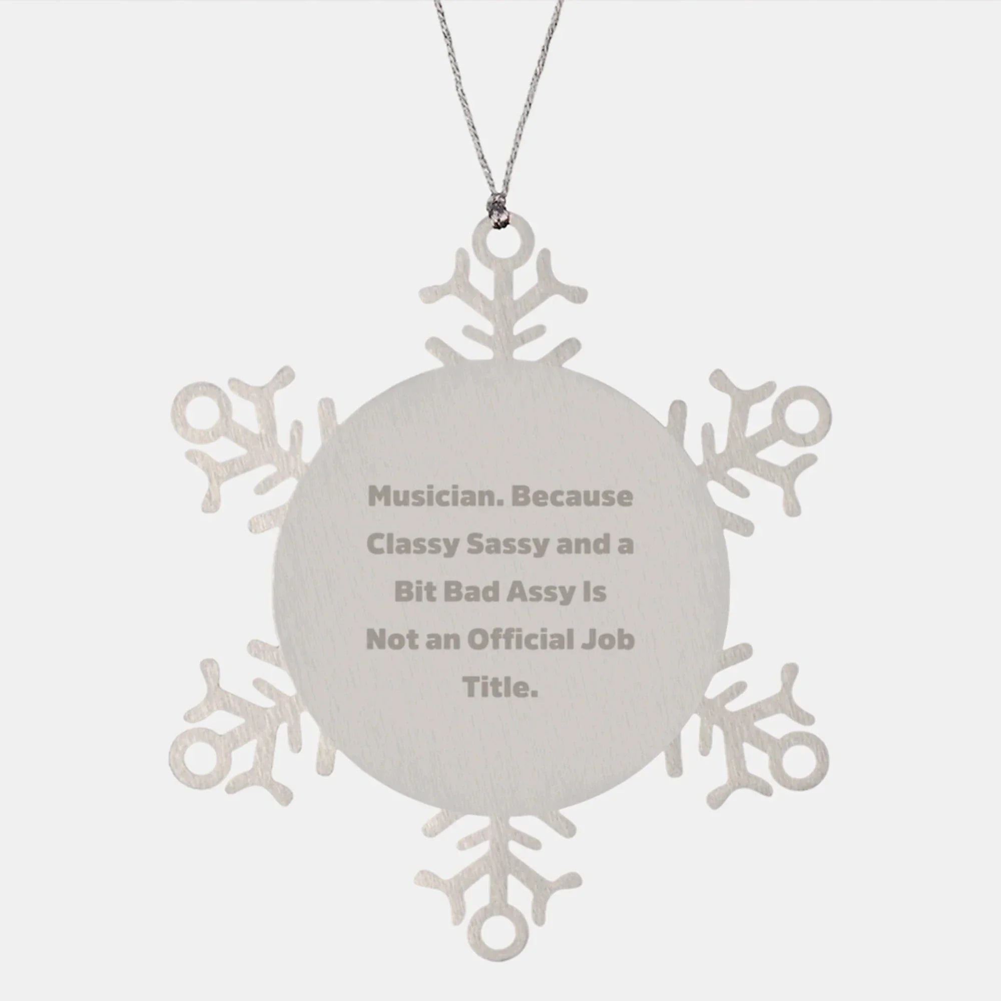 Funny Musician Snowflake Ornament Gifts from Friends for Christmas Unique Musician