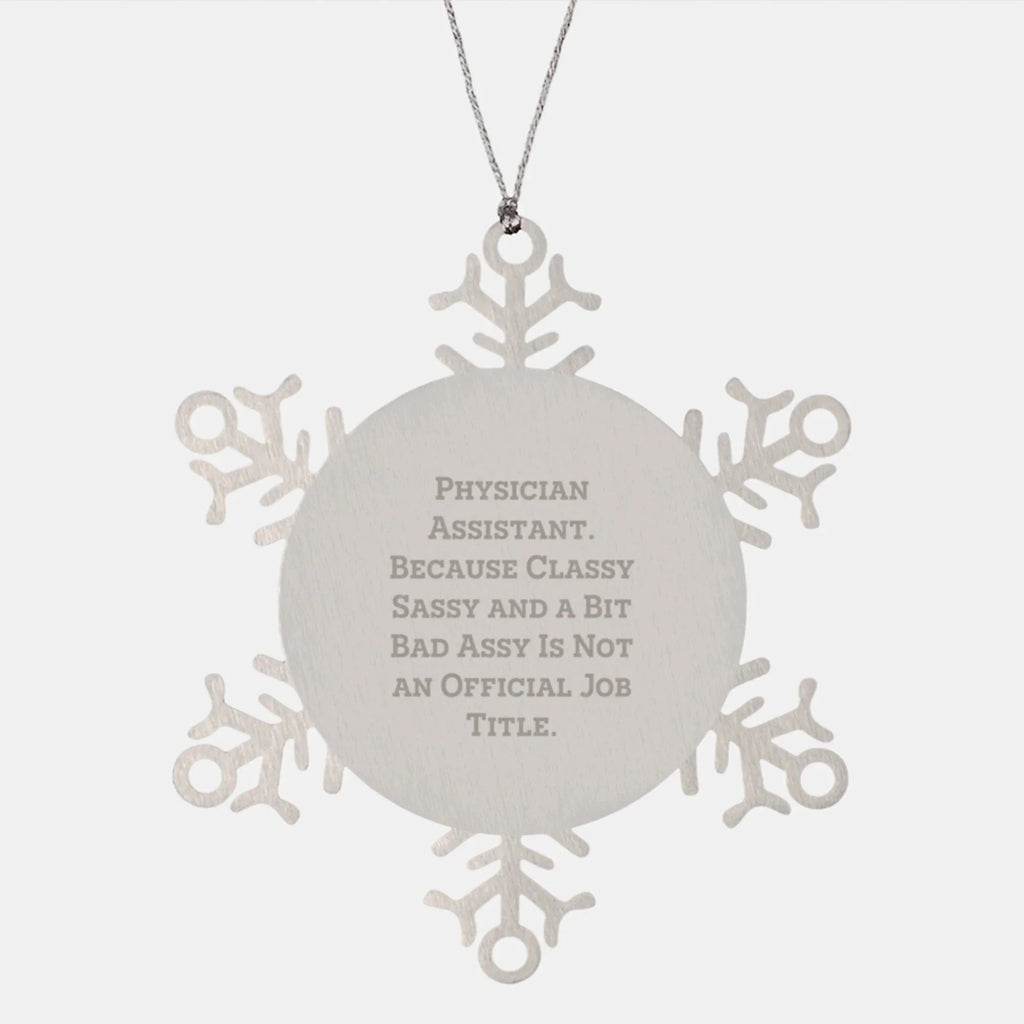 Funny Physician Assistant Gifts - Snowflake Ornament Quote - Gifts from Family for Physician Assistant Christmas Unique Gifts