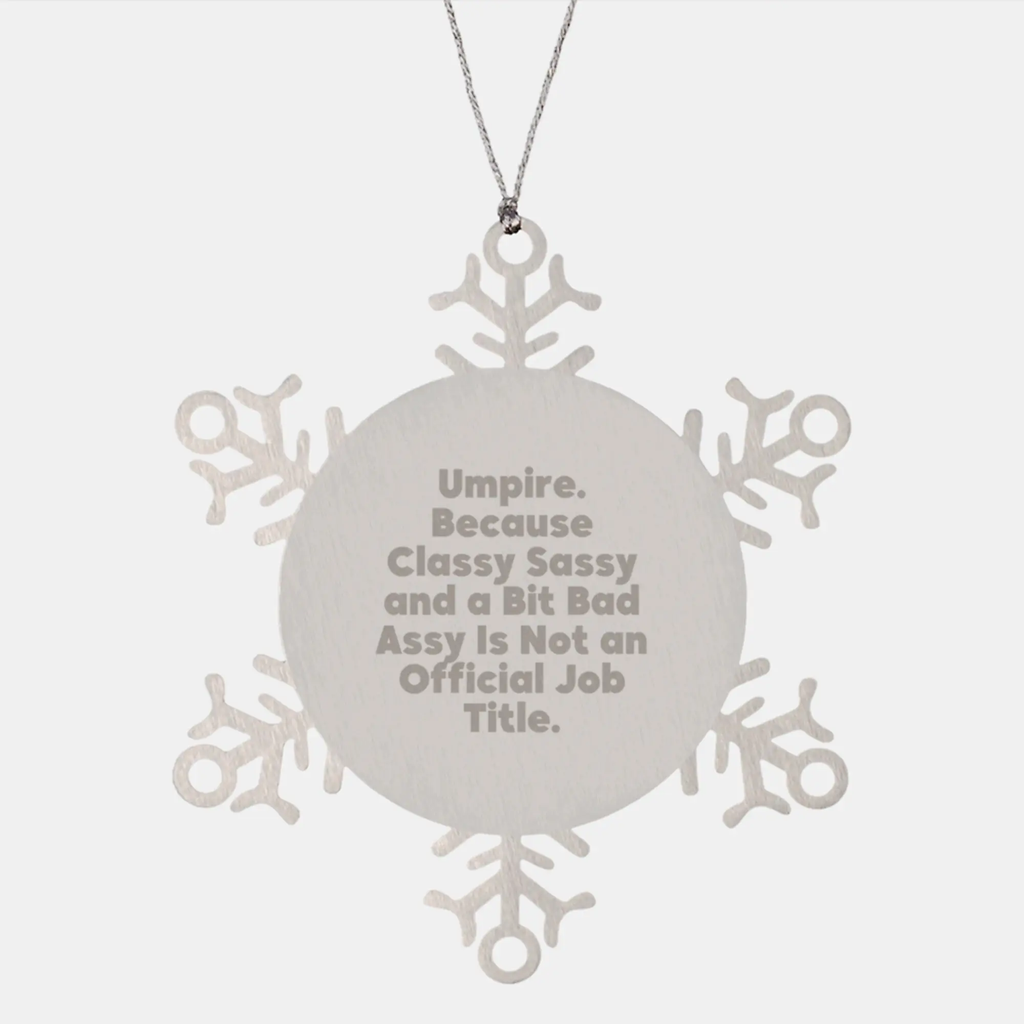 Funny Umpire Gifts from Friends for Christmas Unique Snowflake Ornament, Umpire Snowflake Christmas Decorations, Snowflake Ornament Gift for Umpire Men - Image 1