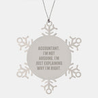Funny Accountant Gifts from Men to Friends - Snowflake Ornament for Christmas Unique Gifts for Accountant Friends and Coworkers