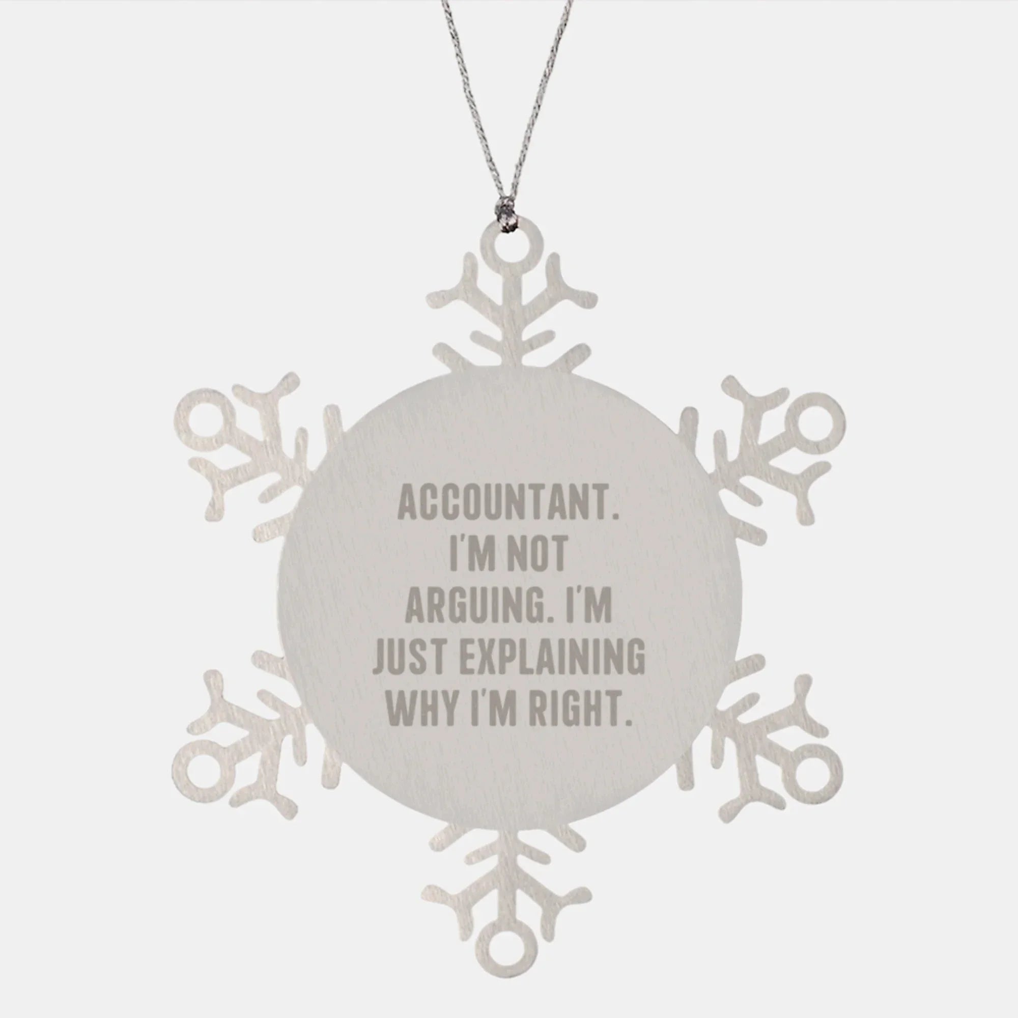 Funny Accountant Gifts from Men to Friends - Snowflake Ornament for Christmas Unique Gifts for Accountant Friends and Coworkers