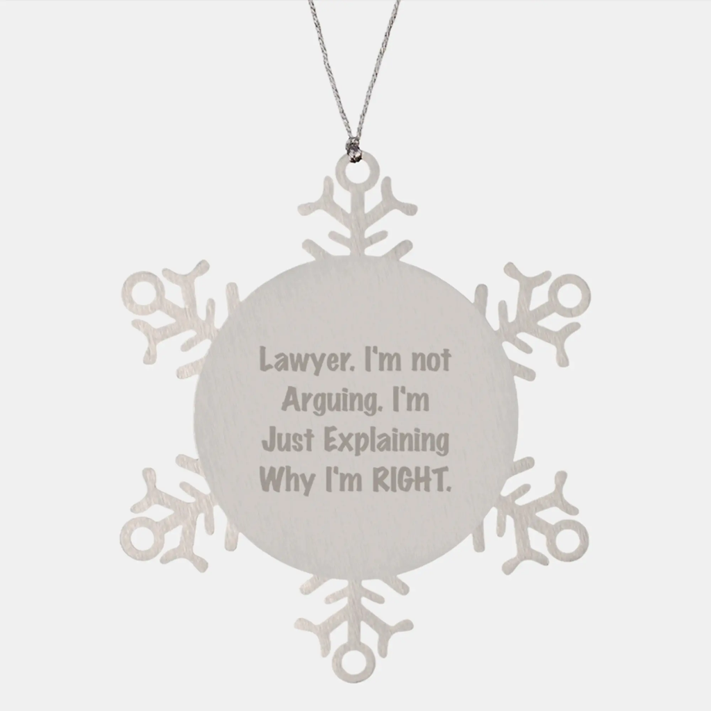 Lawyer Keepsake Christmas Ornament for Him Gift – Stainless Steel - Image 1