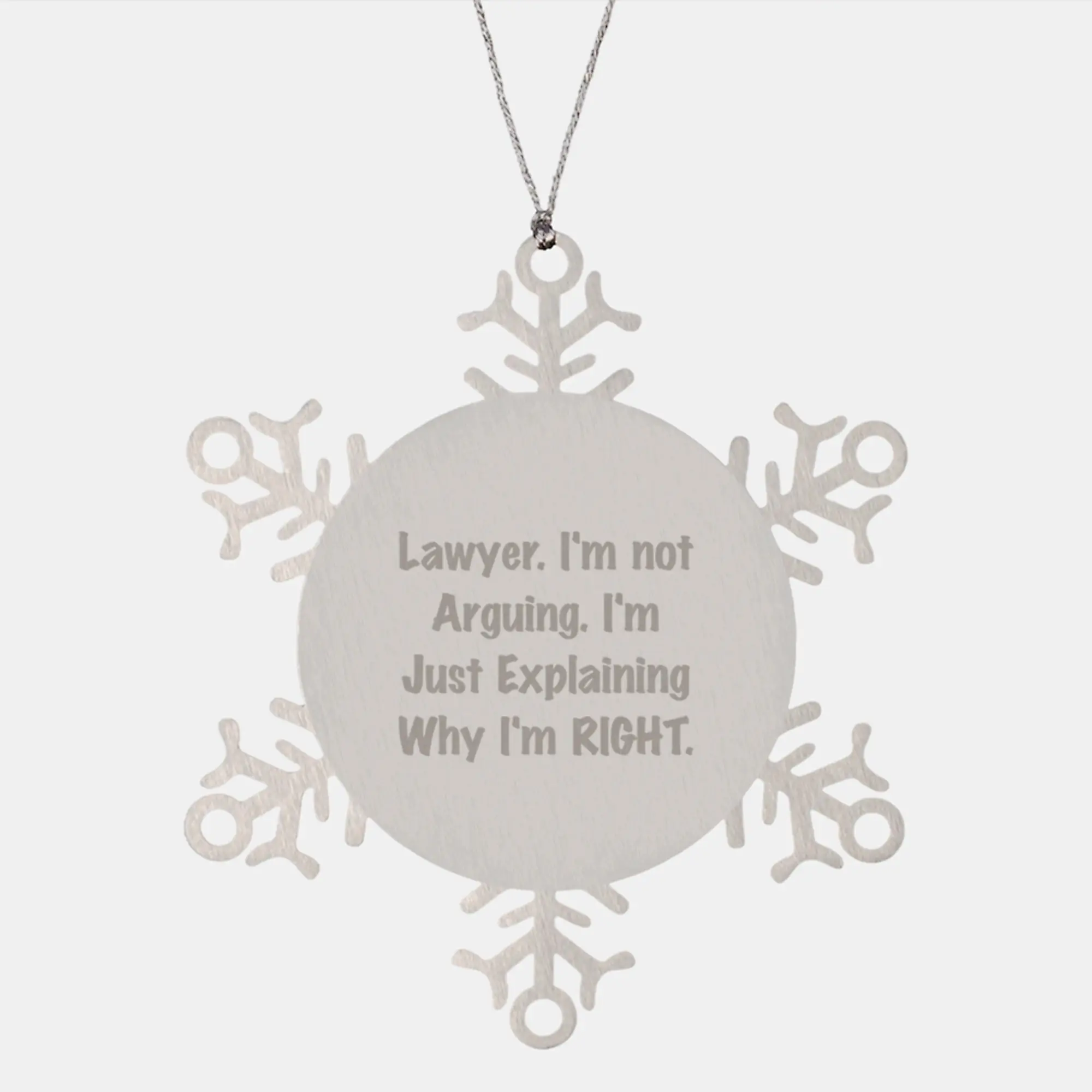 Lawyer Keepsake Christmas Ornament for Him Gift – Stainless Steel - Image 1