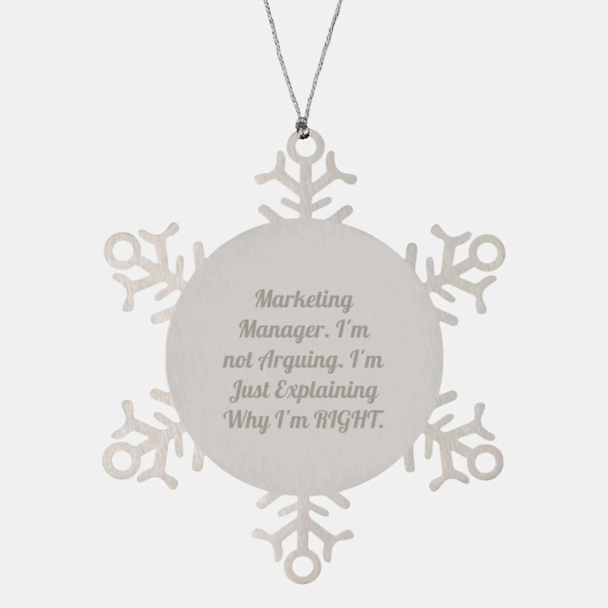 Marketing Manager Snowflake Ornament for a Colleague Christmas Gift - Image 1