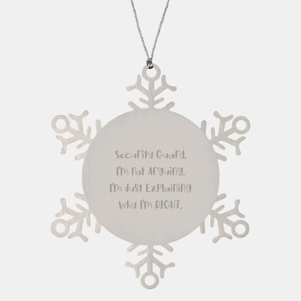 Funny Snowflake Ornaments for Security Guards from Friends, Unique Gifts for Men Security Guard at Christmas - Image 1