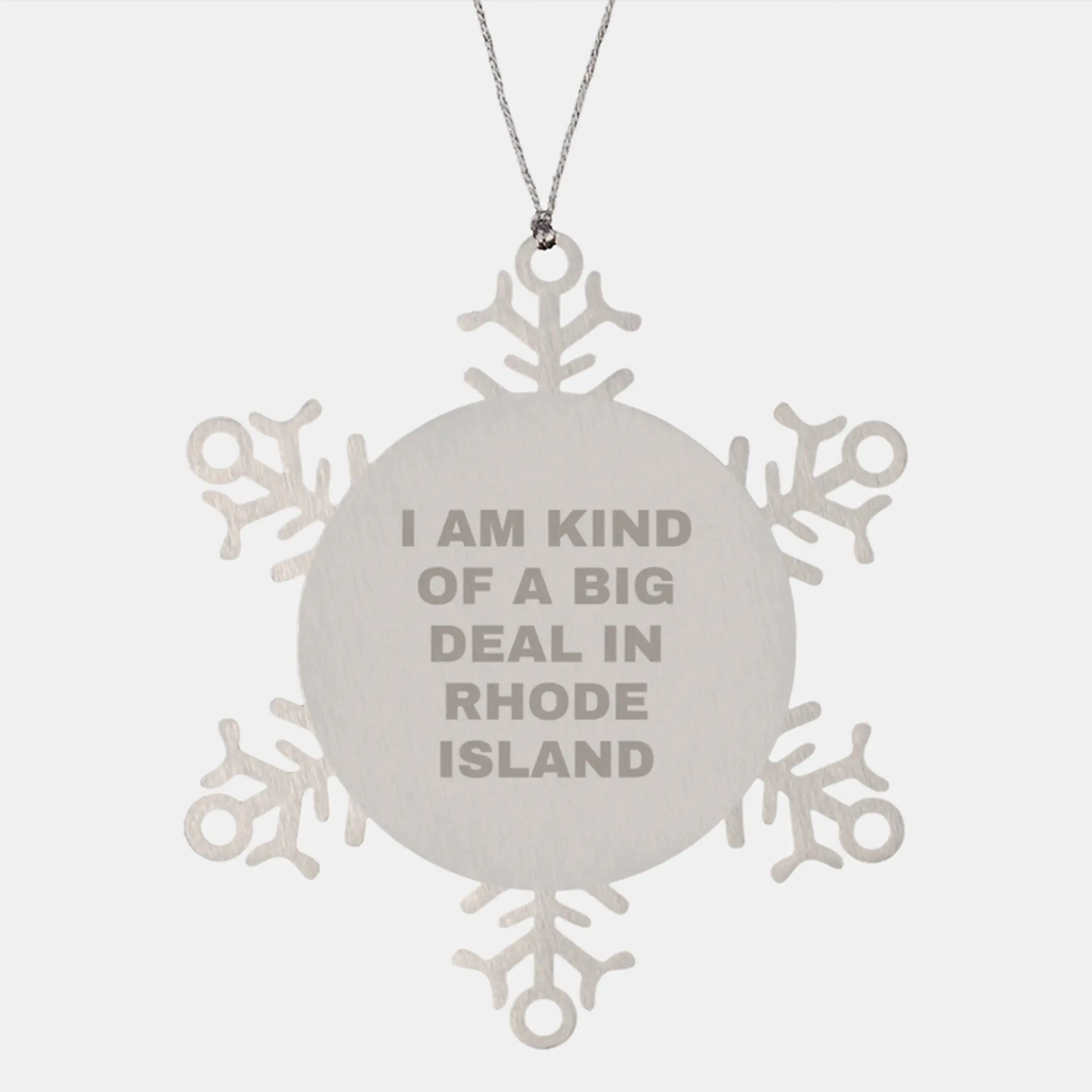 Rhode Island Keepsake Snowflake Ornament for Him Steel Christmas Gift - Image 1