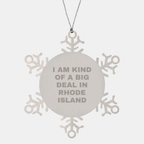 Rhode Island Keepsake Snowflake Ornament for Him Steel Christmas Gift - Image 1