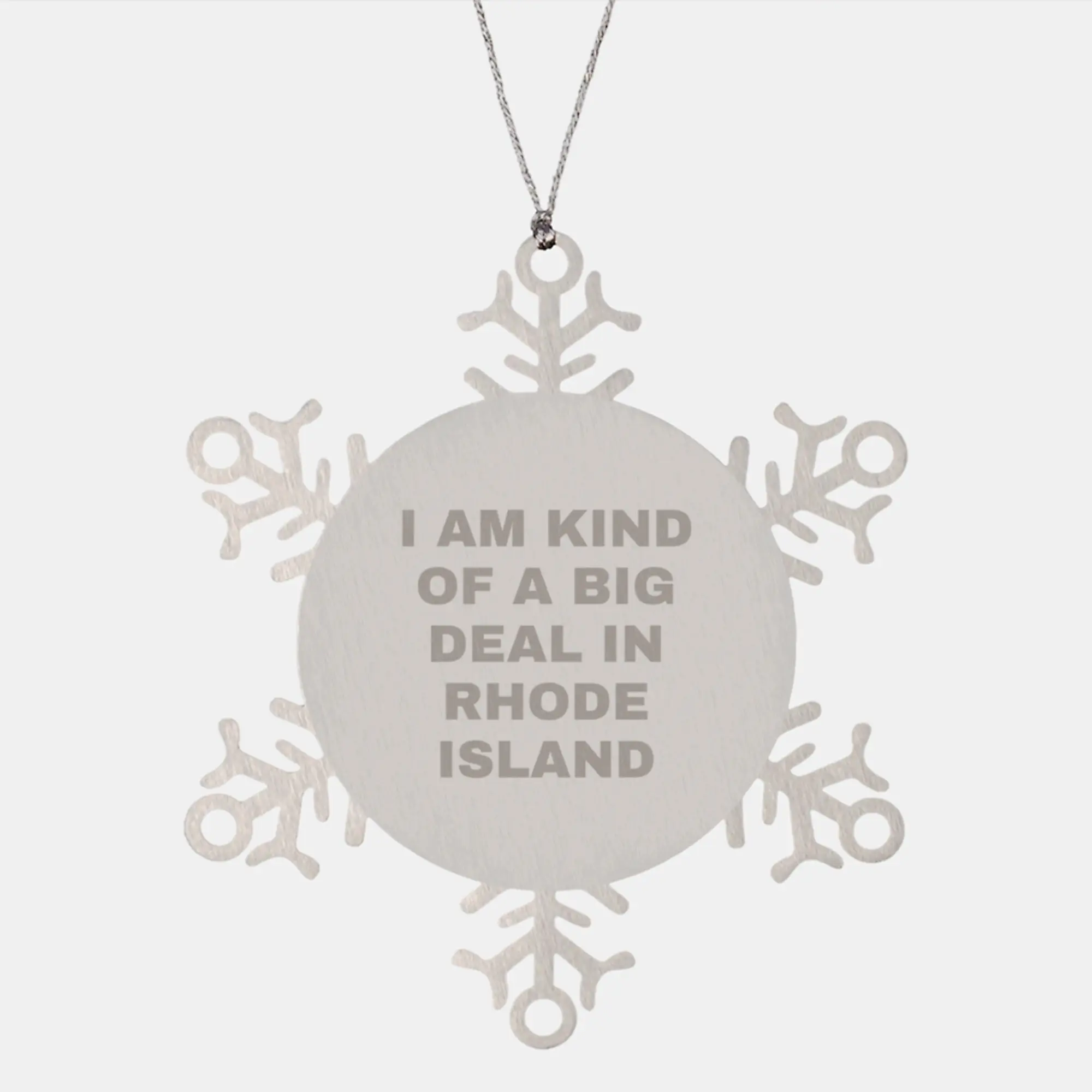 Rhode Island Keepsake Snowflake Ornament for Him Steel Christmas Gift - Image 1