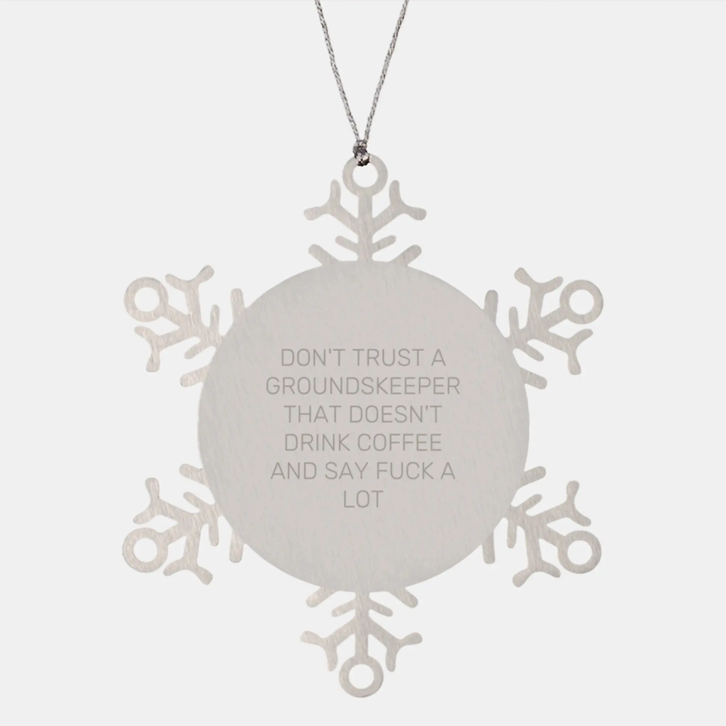 Christmas Gift for Teens Surprise Groundskeeper Snowflake Ornament - Image 1