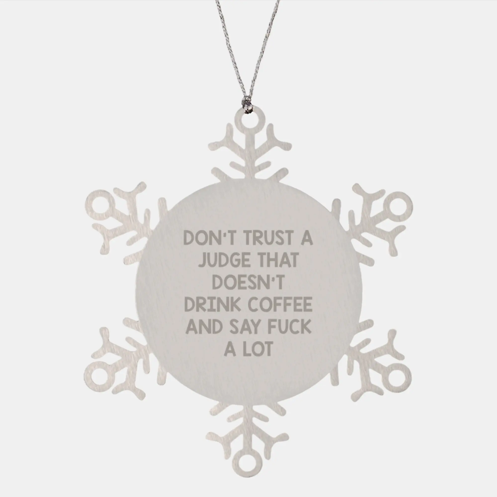 Judge Snowflake Ornament Keepsake Christmas Gift for Him - Image 1