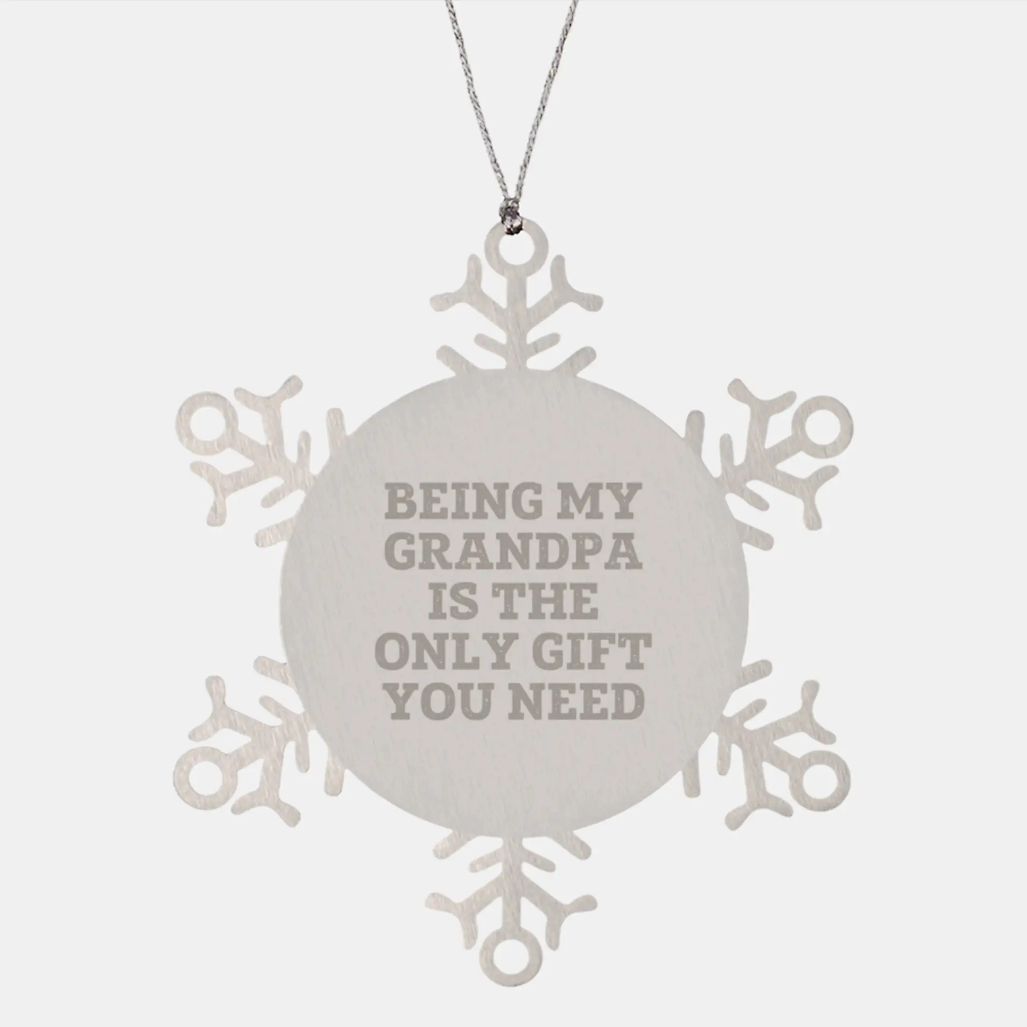 Grandpa Snowflake Ornament Gifts from Family, Unique Christmas Unique Gifts for Grandpa, Being 'My Grandpa' Is the Only Gift You Need - Image 1