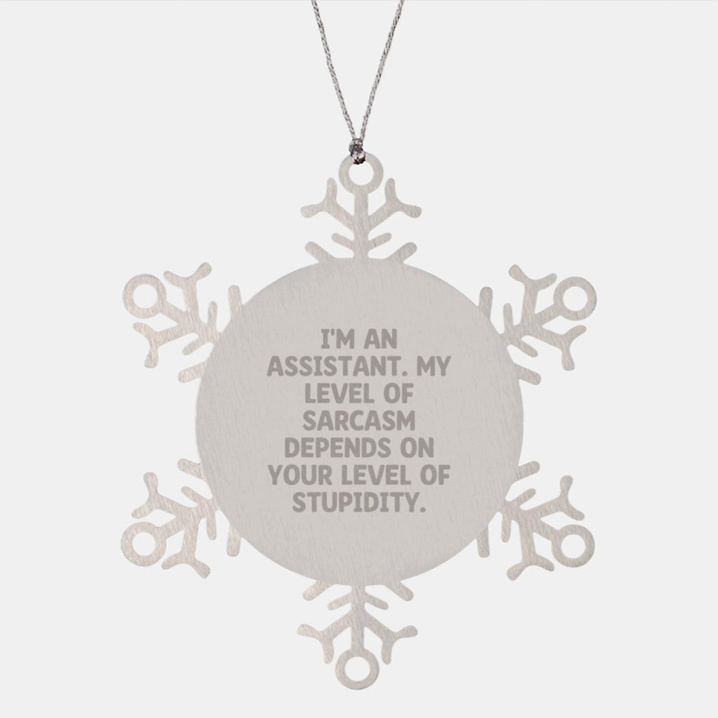 Witty Christmas Ornament Gift for Friends - Assistant Snowflake, Novelty - Image 1