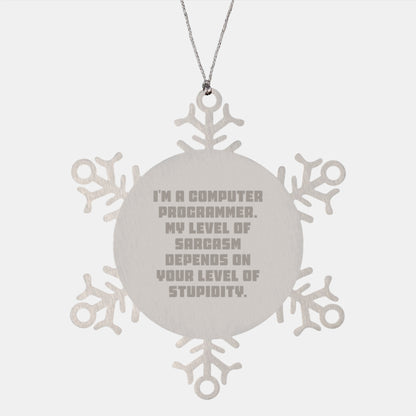 Funny Computer Programmer Gifts from Friends, Unique Snowflake Ornament for Men, Women, Coworkers, Family, Sarcasm Humor Quote Christmas Unique Gifts - Image 1
