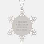 Funny Tool Maker Gifts from Men, Christmas Unique Gifts for Tool Makers, Snowflake Ornaments Made from Stainless Steel - Image 1