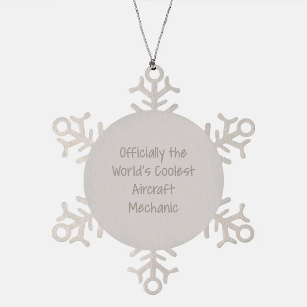 Funny Aircraft Mechanic Gifts, Snowflake Ornament, Unique Christmas Unique Gifts from Friends, for Aircraft Mechanic, Men, Women, Family Members - Image 1