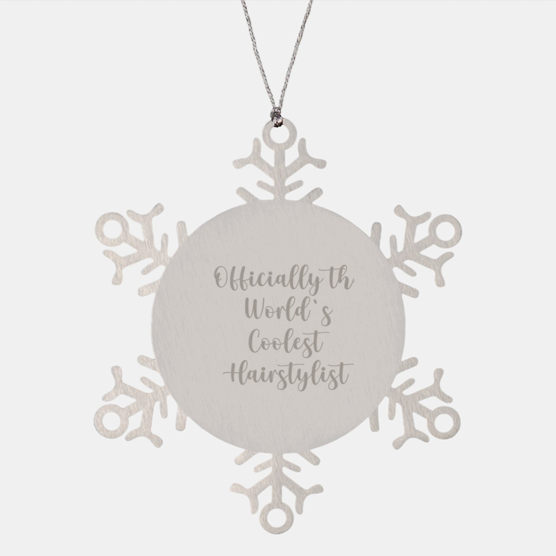 Hairstylist Snowflake Ornament Gifts from Friends for Christmas Officially The World's Coolest Hairstylist - Image 1