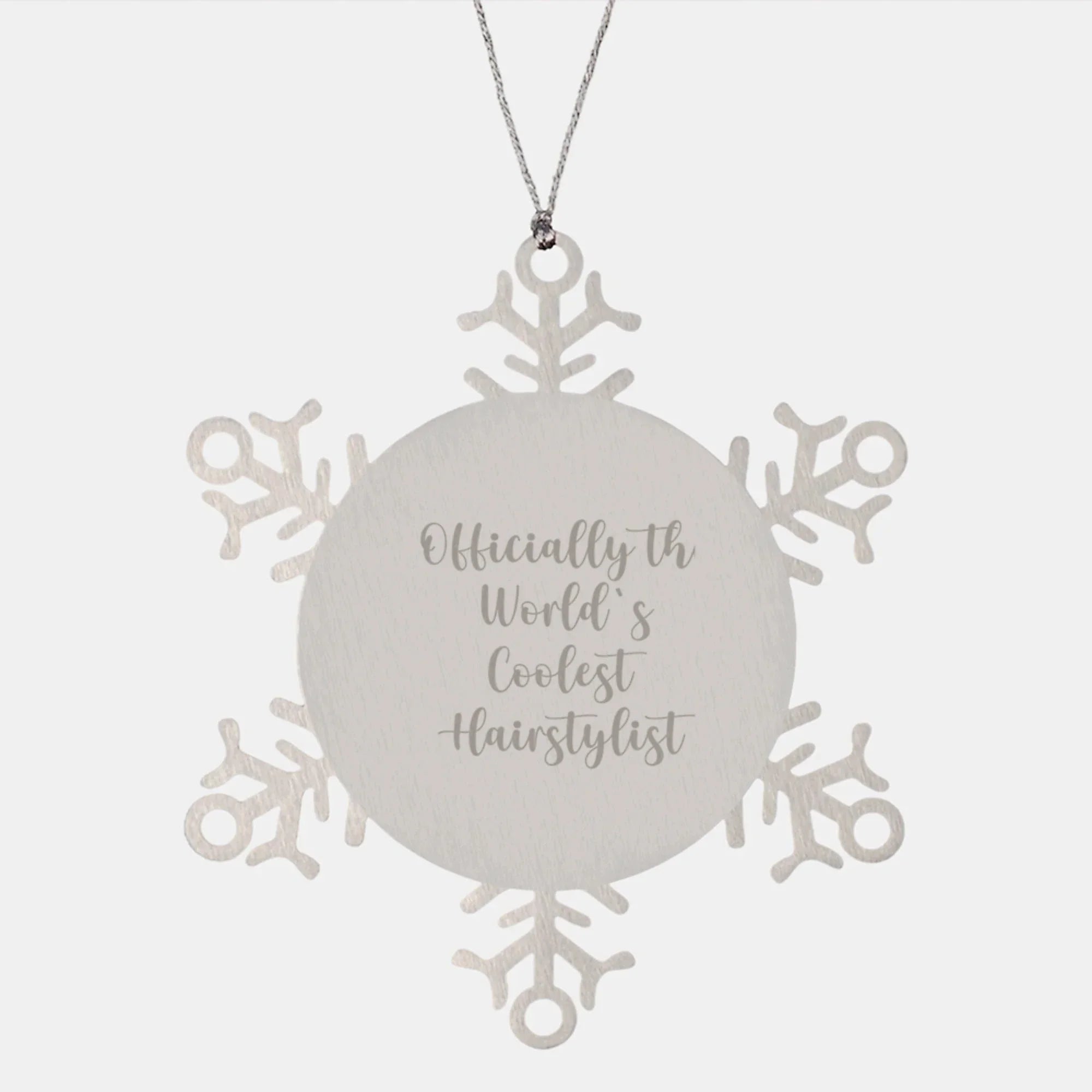 Hairstylist Snowflake Ornament Gifts from Friends for Christmas Officially The World's Coolest Hairstylist