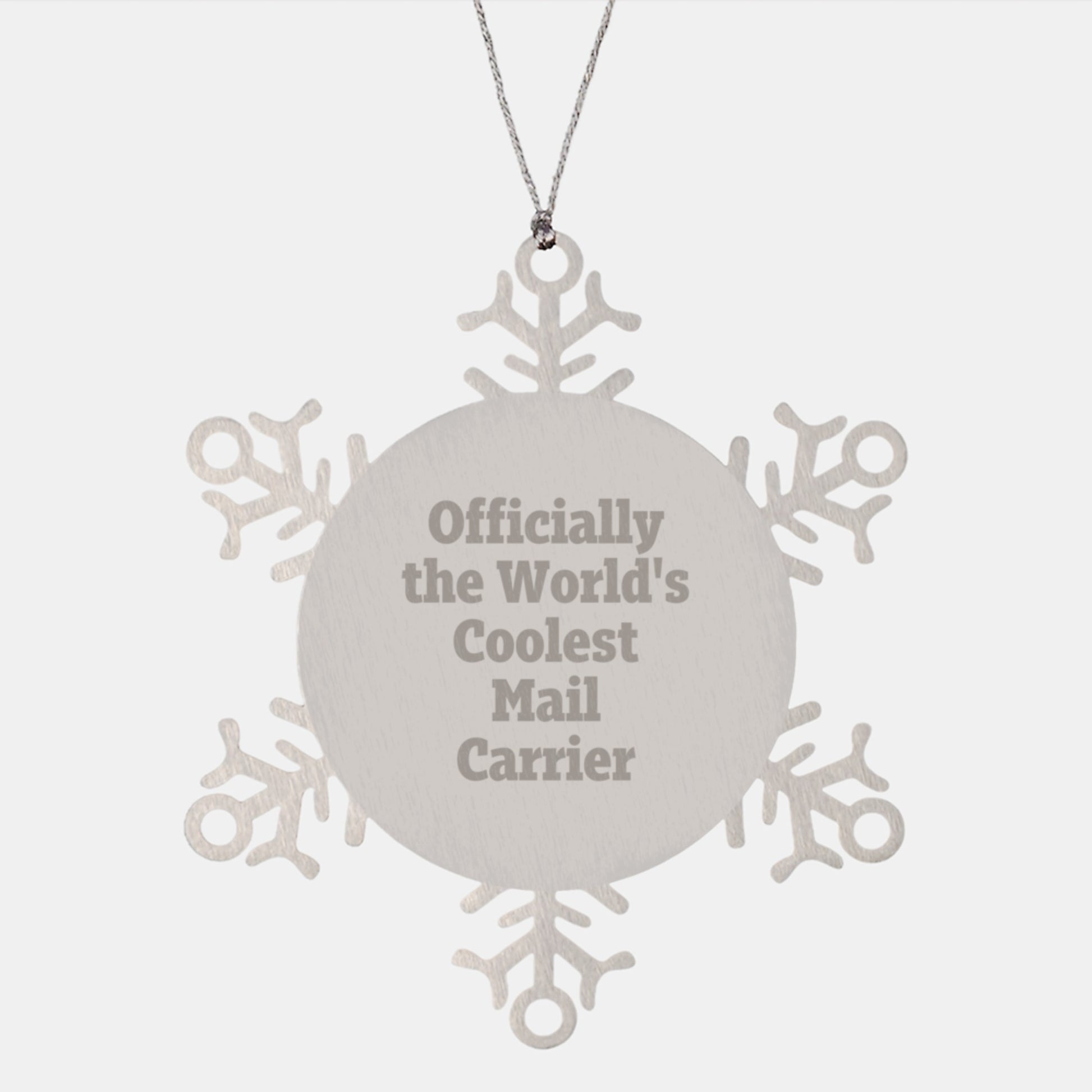 Funny Snowflake Ornament Gift from Friends for Mail Carrier Officially The World's Coolest - Image 1