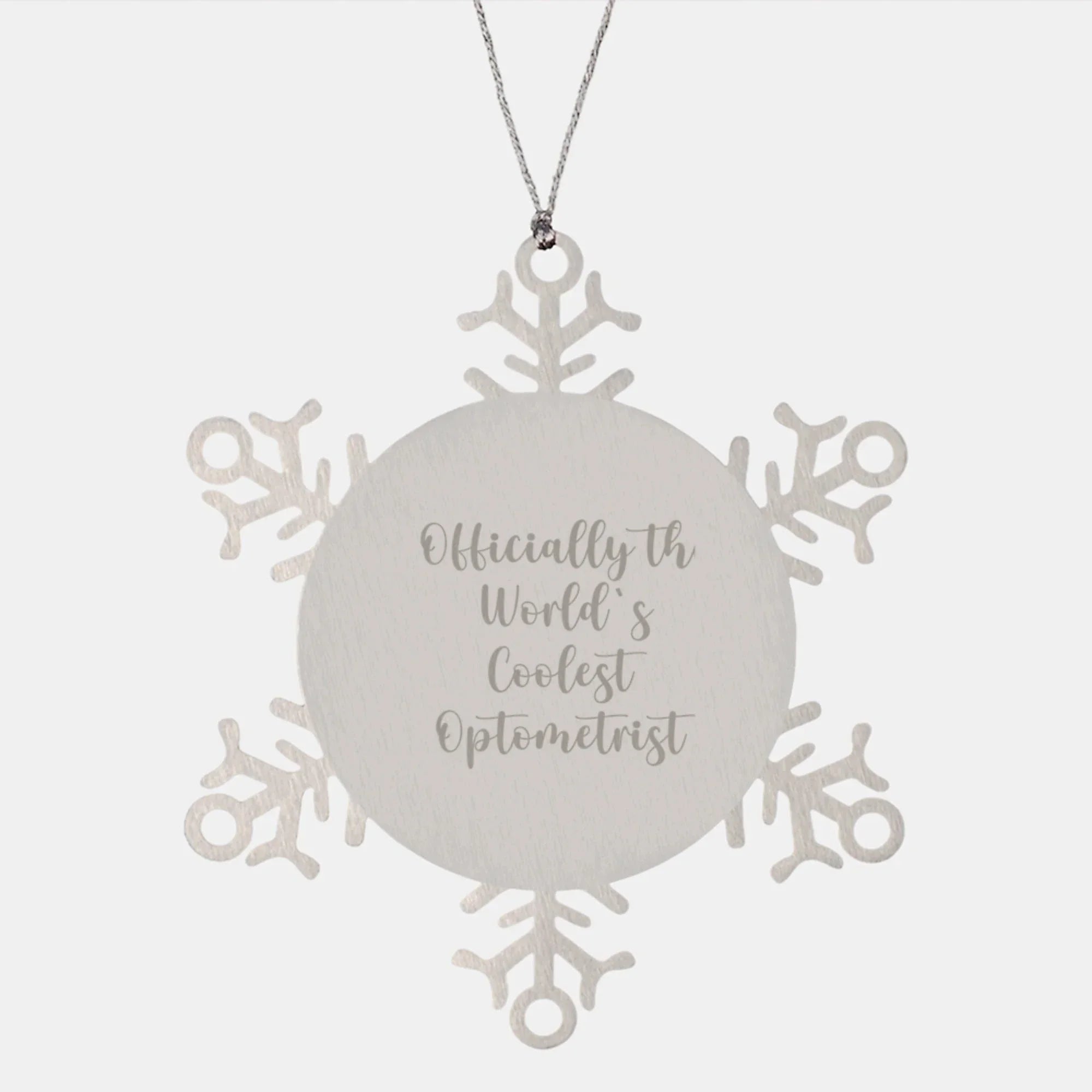 Gifts from Friends for the Officially World's Coolest Optometrist - Funny Snowflake Ornament Stainless Steel