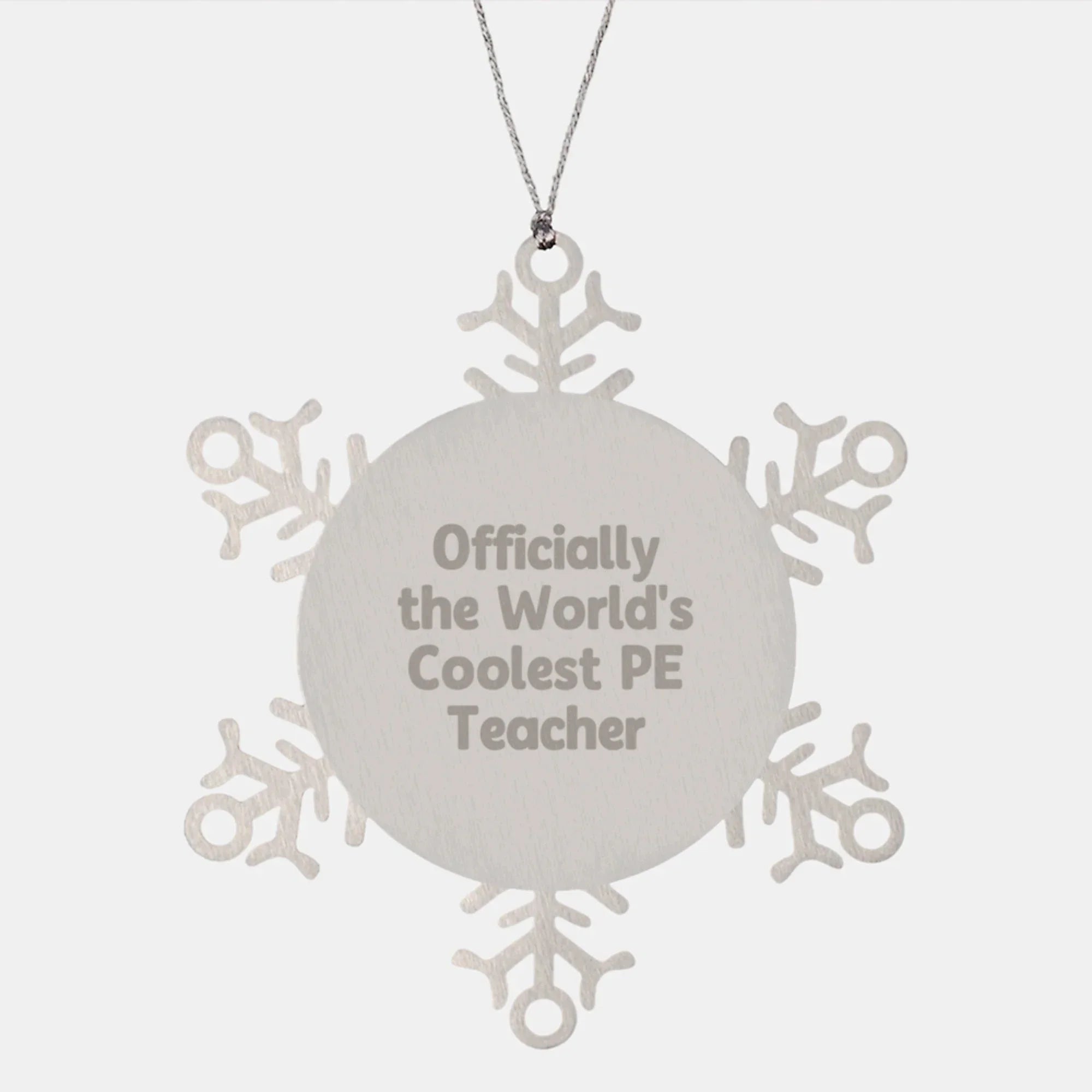 Funny PE Teacher Gifts for Men from Friends - Officially The World's Coolest Pe Teacher Snowflake Ornament