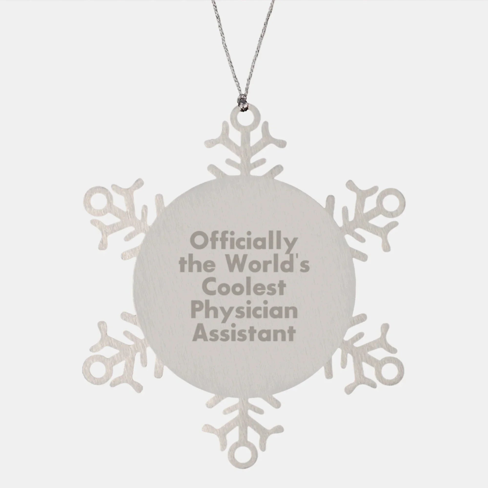 Funny Physician Assistant Gifts from Men for World's Coolest PA - Snowflake Ornament, Christmas Unique Gifts