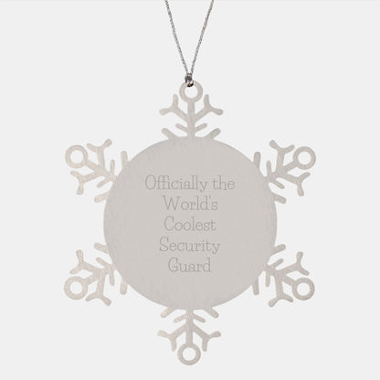 Funny Security Guard Snowflake Ornament Gifts from Friends for Security Guard Christmas Unique Gifts - Image 1