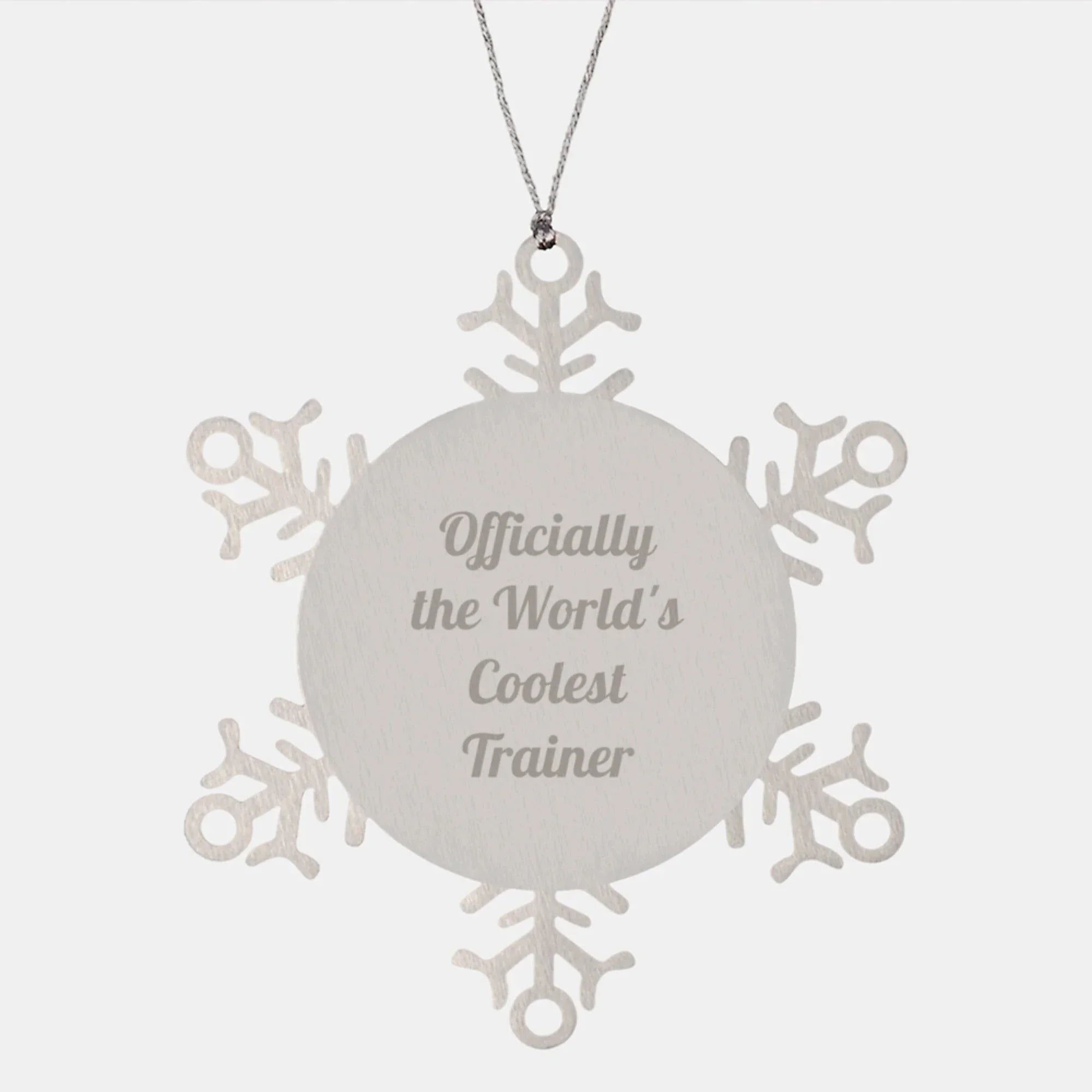 Funny Trainer Gifts from Friends for Men - Coolest Snowflake Ornament, Officially The World's Coolest Trainer, Stainless Steel