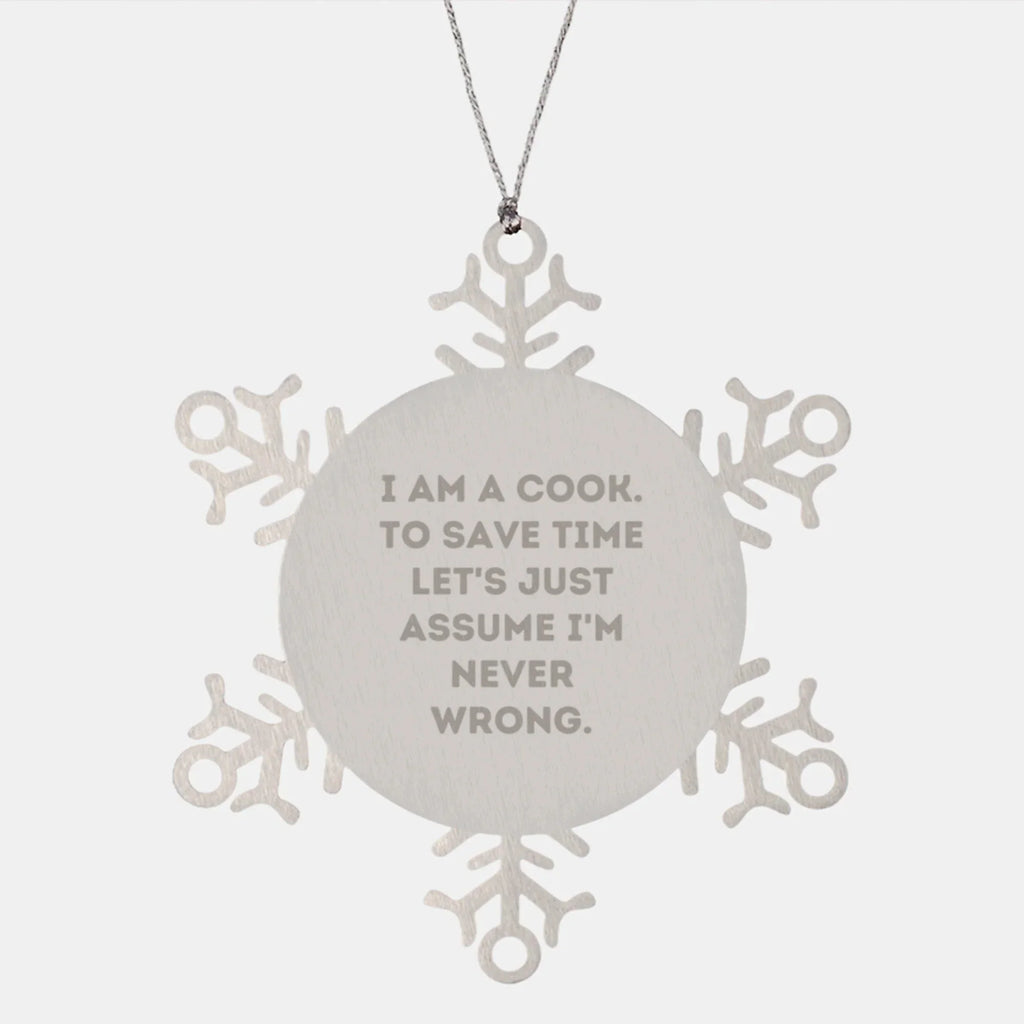 Funny Cook Gifts from Men to Cook for Christmas Unique Snowflake Ornament