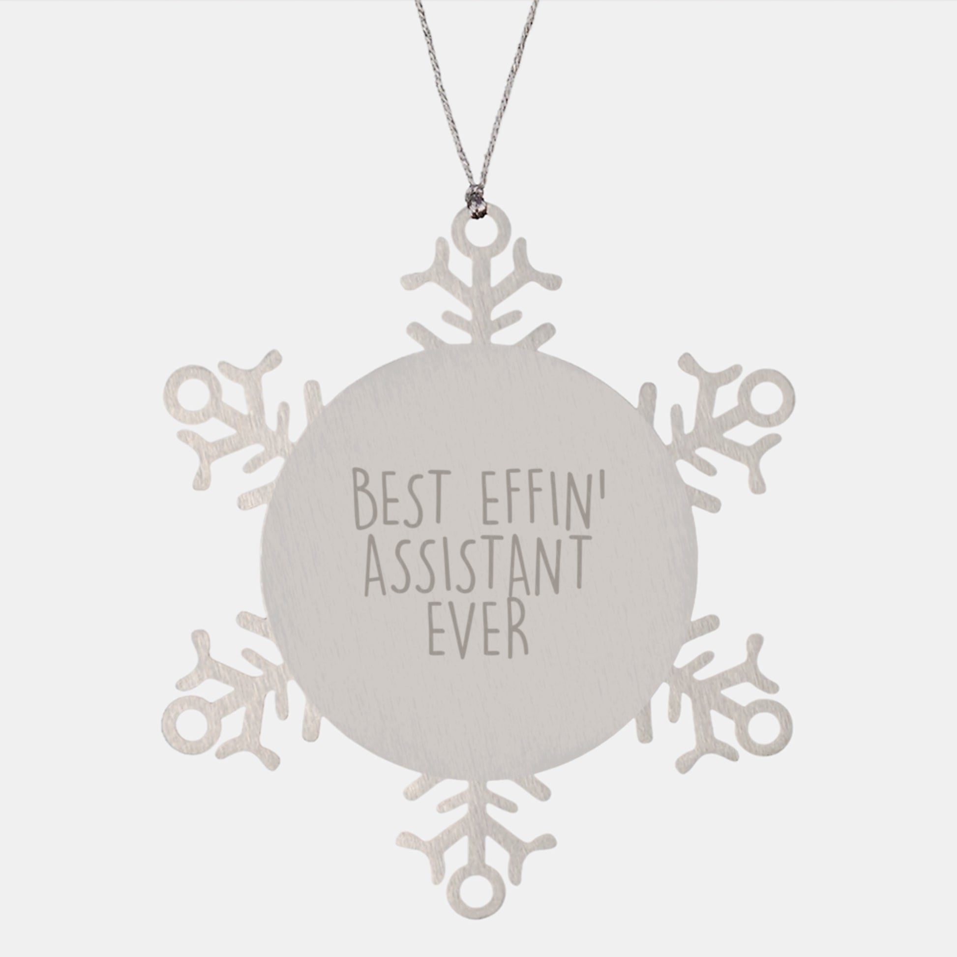 Funny 'Best Effin' Assistant Ever' Snowflake Ornament Gifts for Assistant Men Friends Coworkers Family - Image 1