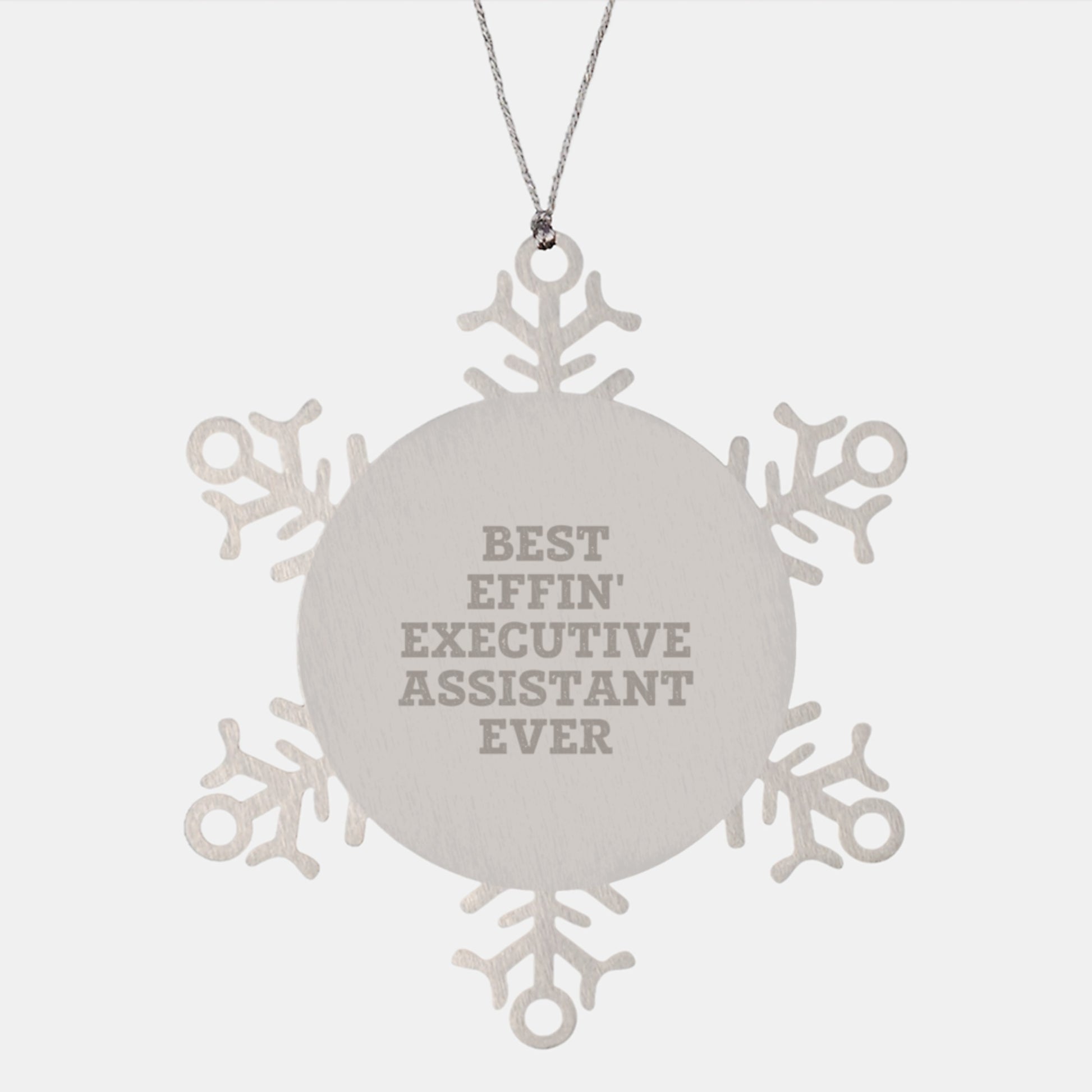 Funny Executive Assistant Snowflake Ornament Gifts from Friends, Coworkers, or Family for Christmas Unique Presents - Image 1