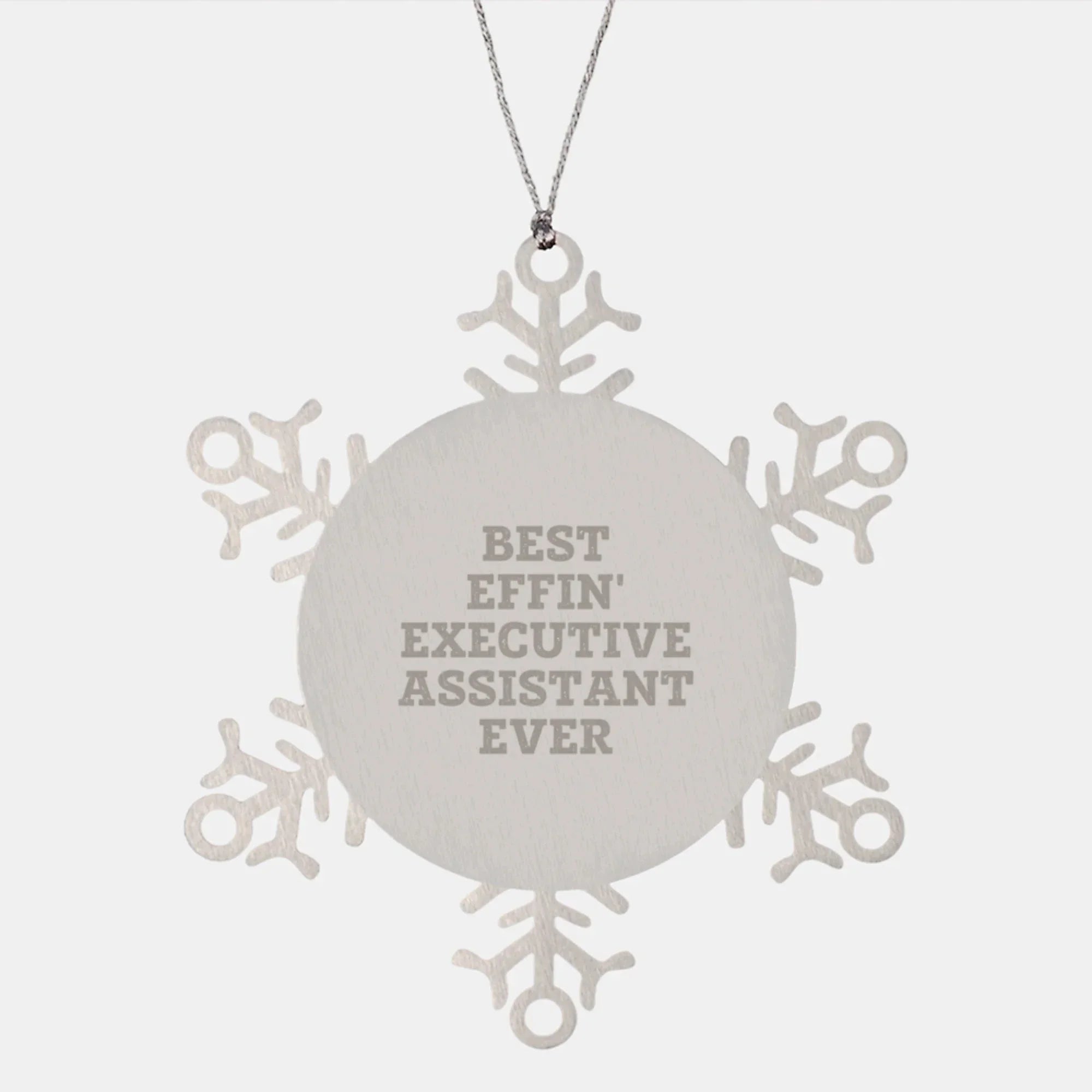 Funny Executive Assistant Snowflake Ornament Gifts from Friends, Coworkers, or Family for Christmas Unique Presents