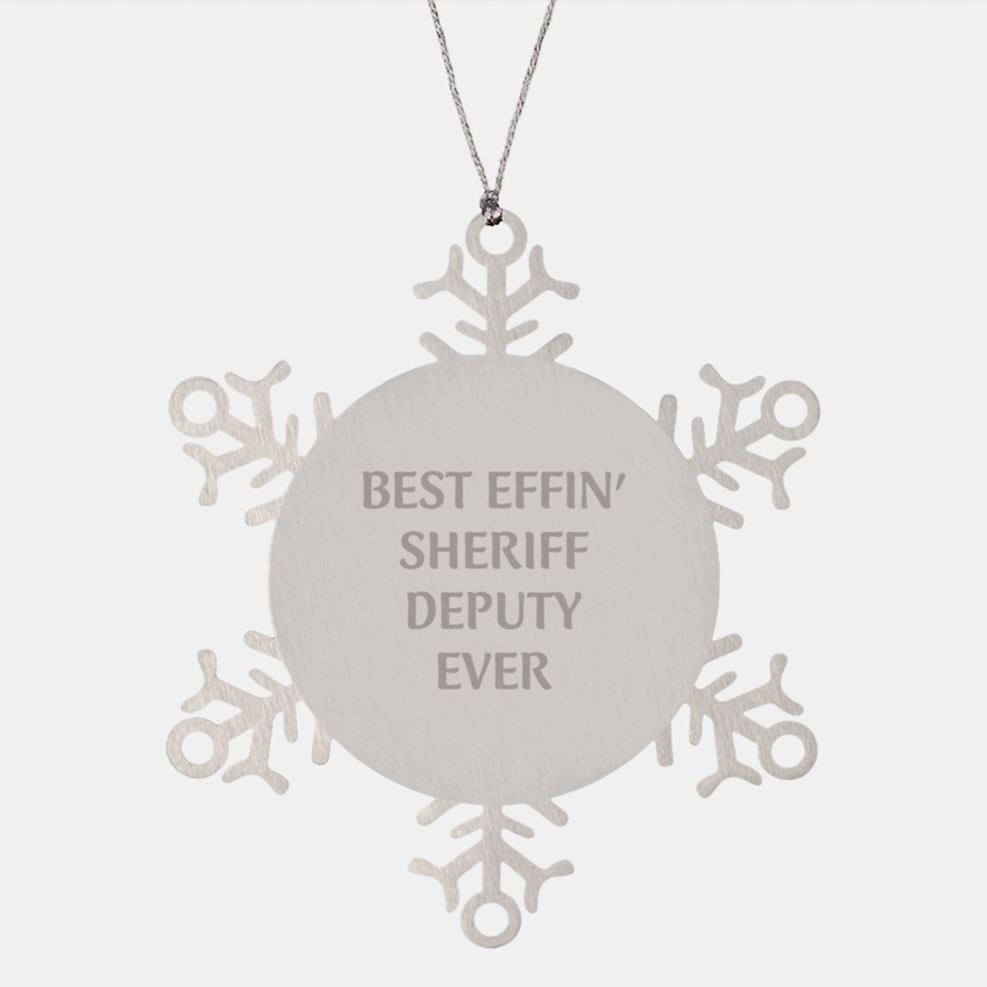 Funny Sheriff Deputy Gifts from Men for Christmas Unique Snowflake Ornaments - Sheriff Deputy Ever - Image 1