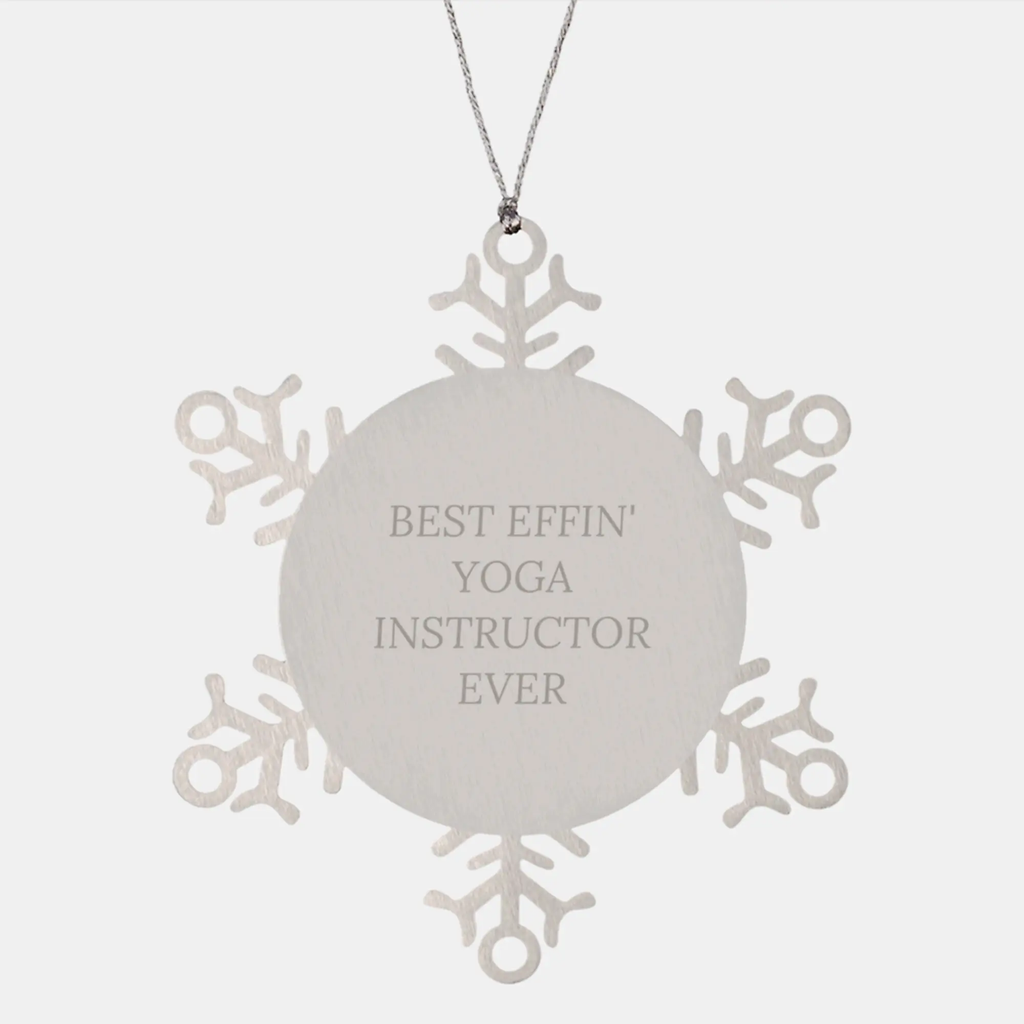 Funny Yoga Instructor Gifts from Men to Women Christmas Unique Snowflake Ornament - Image 1