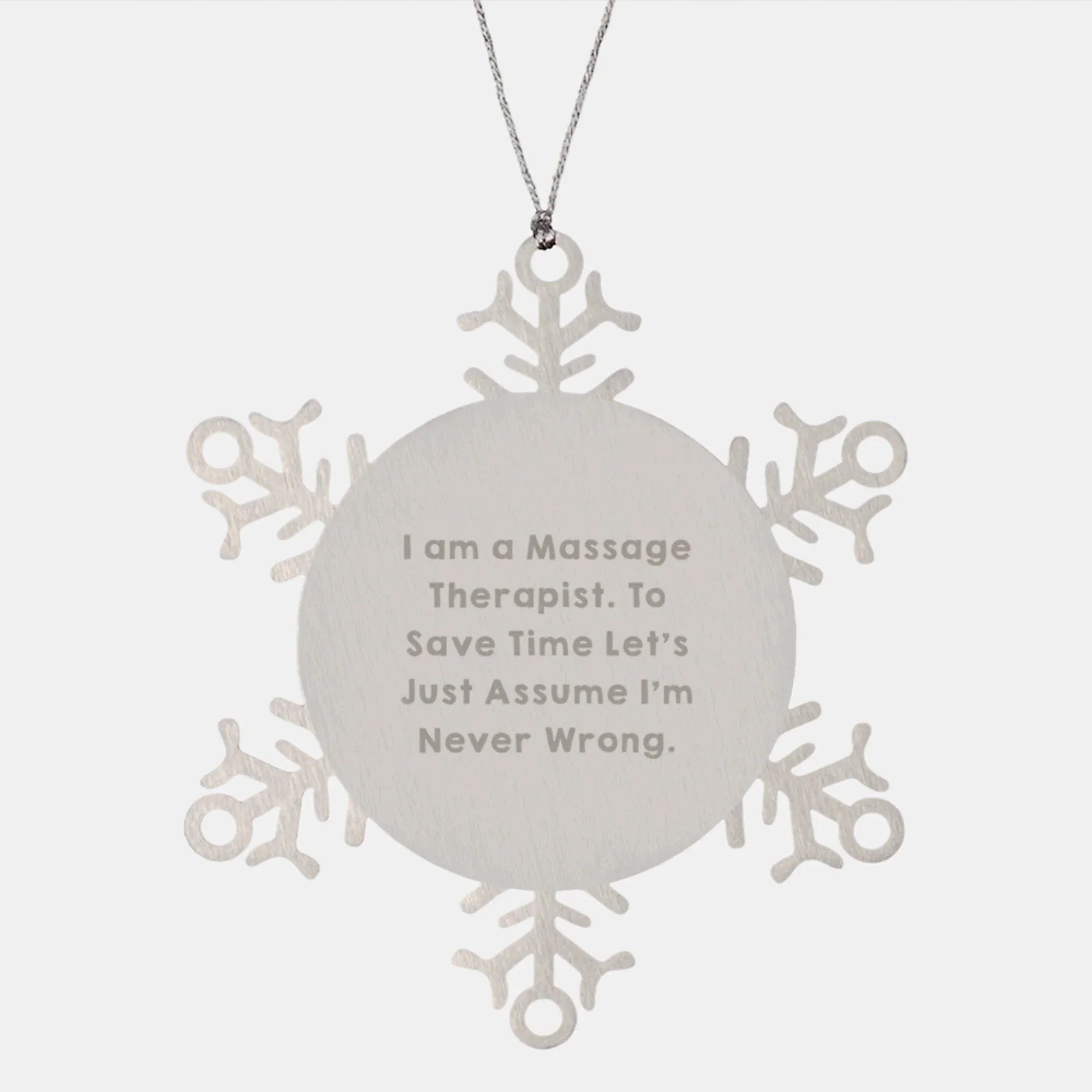 Funny Massage Therapist Snowflake Ornament Gifts from Friends to Massage Therapist