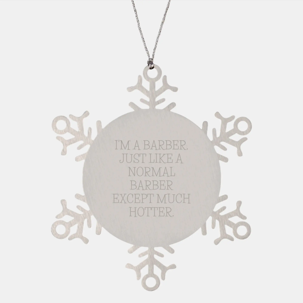 Christmas Gift for Her Barber Snowflake Ornament Present Premium - Image 1