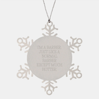 Christmas Gift for Her Barber Snowflake Ornament Present Premium - Image 1