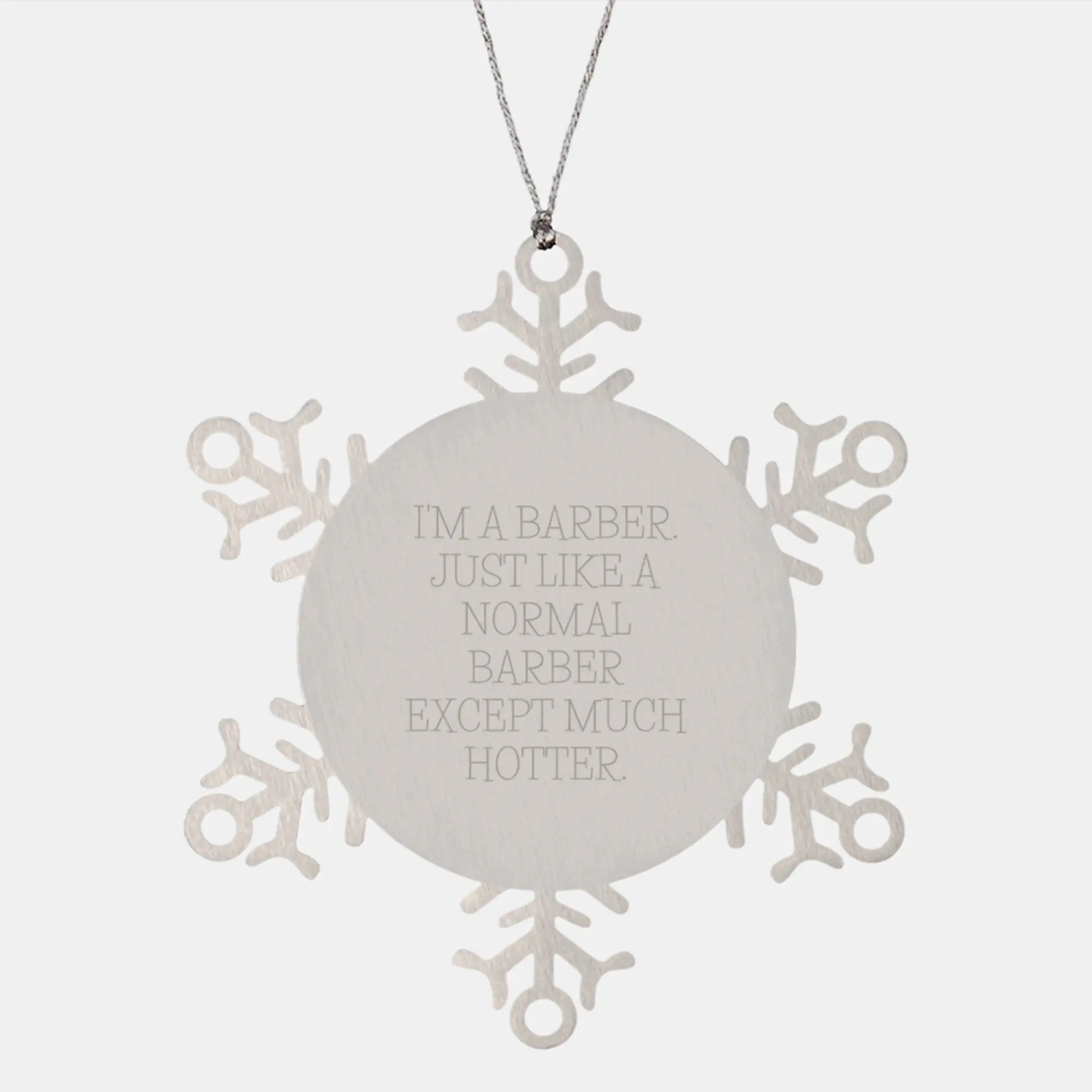 Christmas Gift for Her Barber Snowflake Ornament Present Premium - Image 1