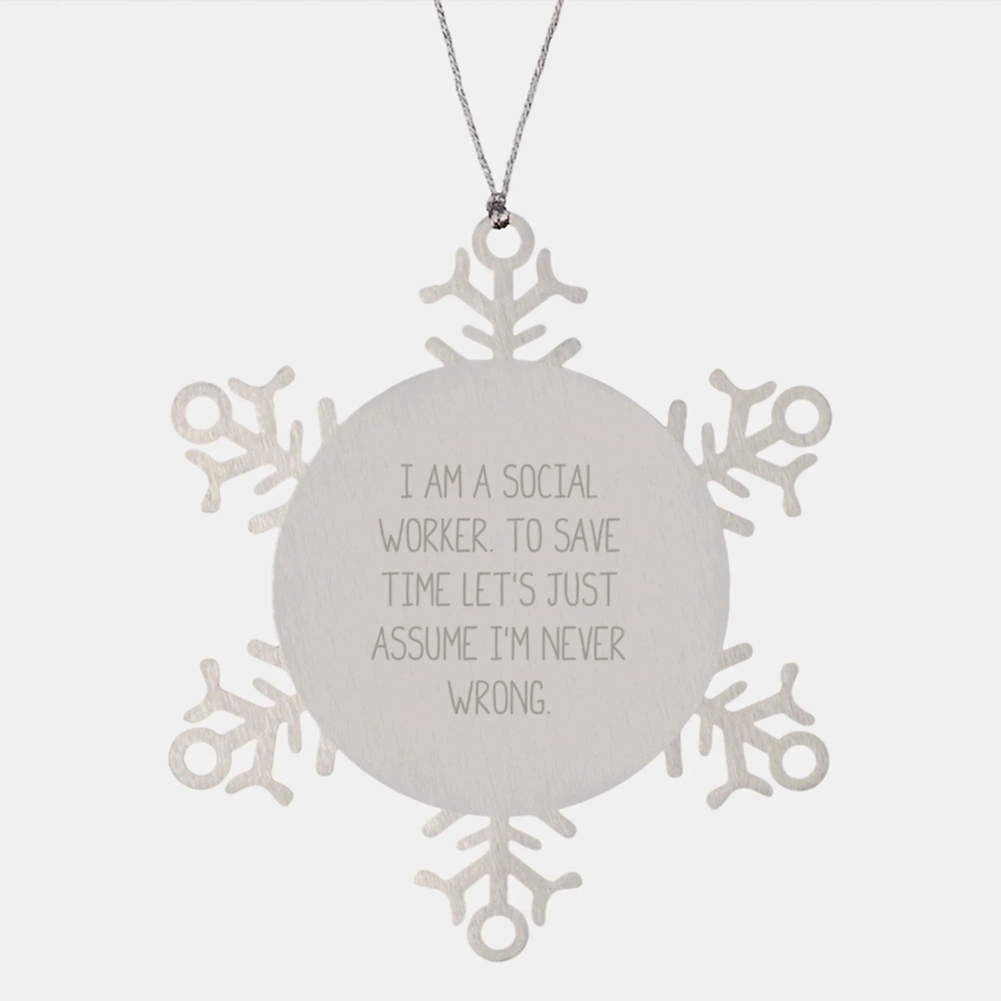 Funny Social Worker Gifts from Friends, Unique Snowflake Ornament for Social Worker Friends, Christmas Unique Gifts