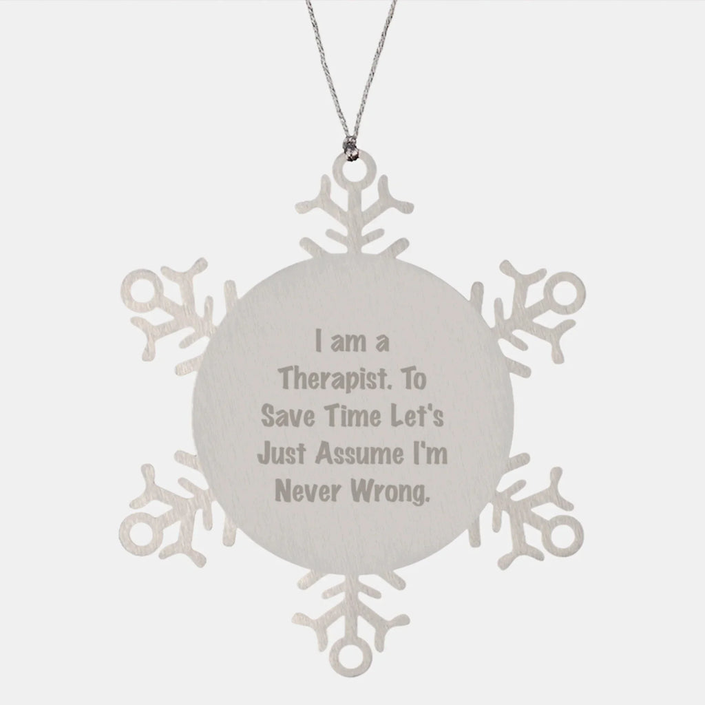 Funny Therapist Christmas Unique Gifts from Coworkers for Therapist Snowflake Ornament