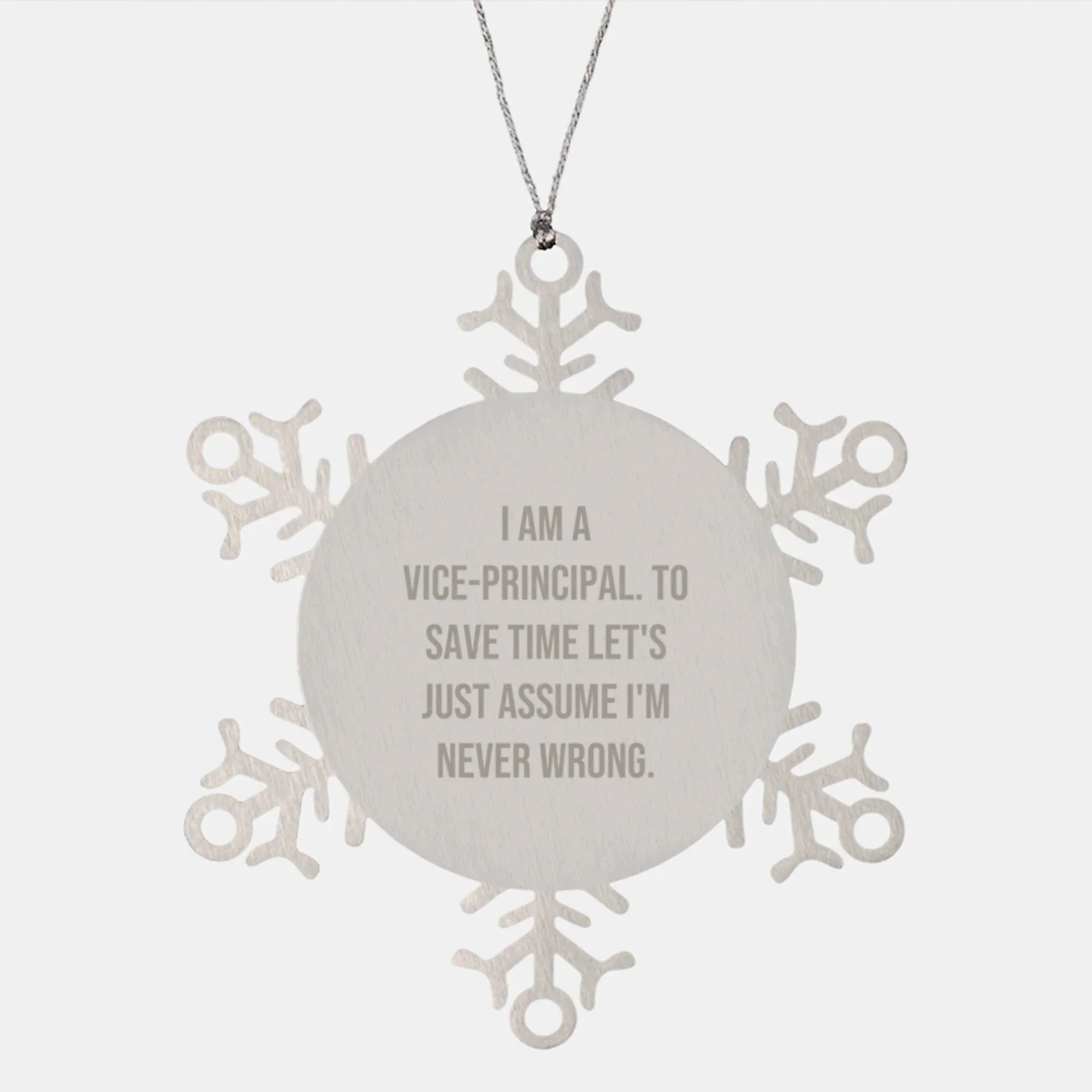 Funny Vice-principal Gifts, Snowflake Ornament for Vice-principal by Friends, Unique Christmas Unique Gifts for Vice-principal Men