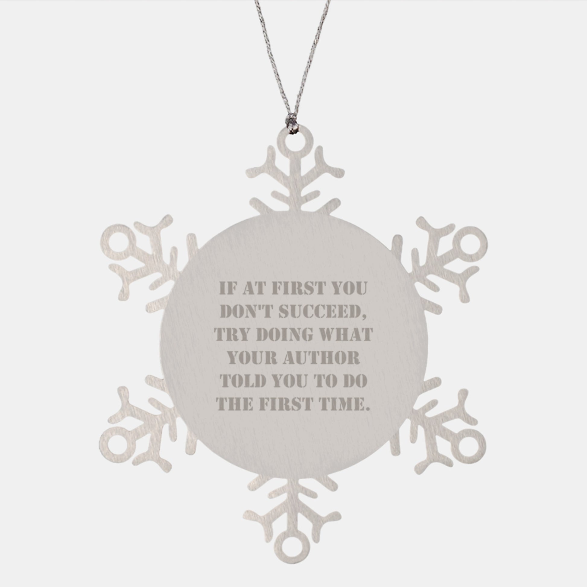 Funny Author Gifts from Men to Women, Author Snowflake Ornament on Christmas Unique Gifts - Image 1