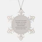 Funny Law Enforcement Officer Gifts from Men for Christmas Unique Gifts, Snowflake Ornament with Inspirational Quote, Stainless Steel, Shatterproof, 3.14 Inches